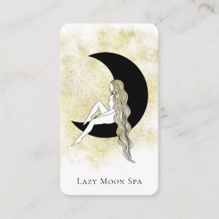 *~* QR code GODDESS Woman on Moon Celestial Business Card