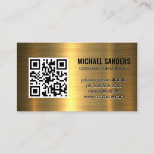 QR Code   Gold Metallic Background Business Card