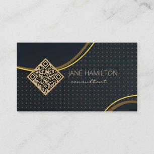 QR Code Gold Modern Business Card