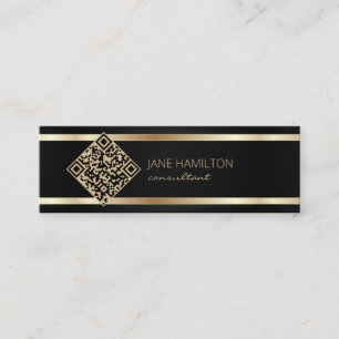 QR Code Gold Modern Consultant Mini Business Card