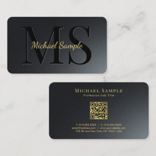 QR Code Gold Text Rounded Corner Luxurious Business Card