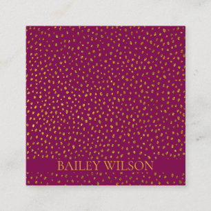 QR code golden dots pattern modern  Square Business Card