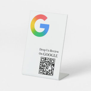 QR Code Google Review Link Tabletop Style Pedestal Sign