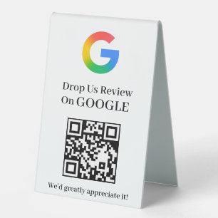 QR Code Google Review Pedestal Display Style