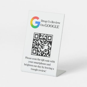 QR Code Google Review Pedestal Display Style Sign