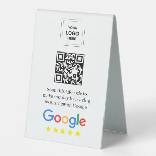 QR Code Google Review Table Tent Display