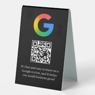 QR Code Google Review Table Tent Display
