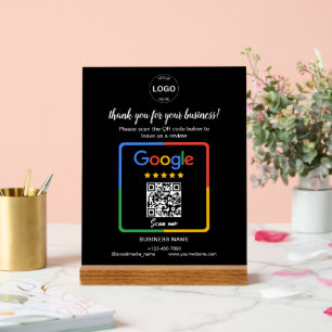 Qr Code Google Reviews Business Logo Acrylic Sign