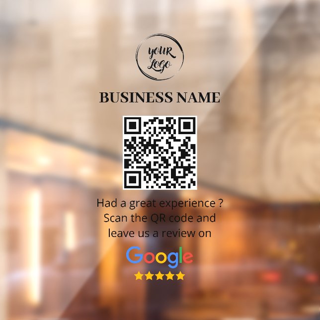 Qr Code Google Reviews Business Review Window Cling (Sheet 2)