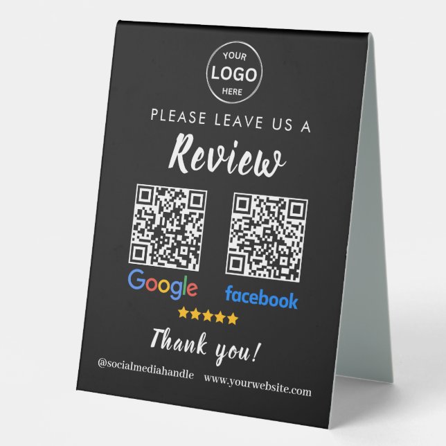 Qr Code Google Reviews Facebook Business Review Pe (Front)