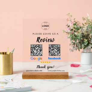 Qr Code Google Reviews Facebook Business Review Pe Acrylic Sign