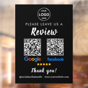Qr Code Google Reviews Facebook Business Review Pe Window Cling