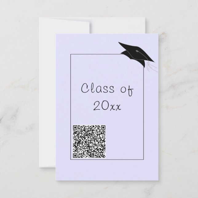 QR Code Graduation Invitation Your Colours and Fon (Back)