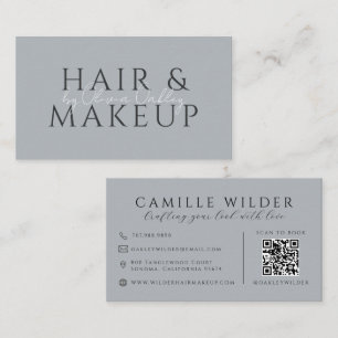QR Code Hair And Makeup Neutral Business Card