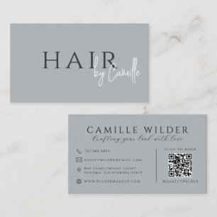QR Code Hair Stylist Neutral Business Card
