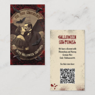 QR Code Halloween Costume Website Romantic Dracula Enclosure Card