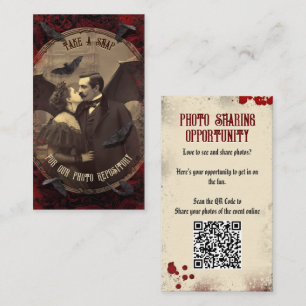 QR Code Halloween Photos Website Romantic Dracula Enclosure Card
