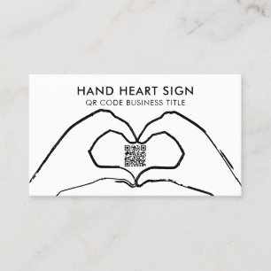 QR Code Hand Heart Love Modern Business Card