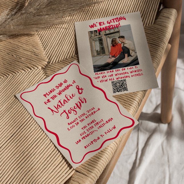 QR Code Hand Written Colourful Bold Photo Bold Invitation (Creator Uploaded)
