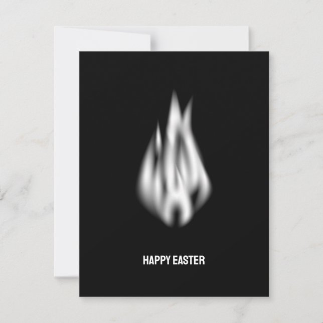 Qr Code Happy Easter Soft White Flame Holiday Card (Front)