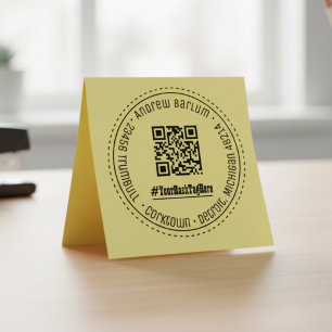 QR Code Hashtag Address Self-Inking Rubber Stamp