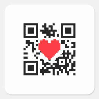 QR Code Heart Love Message  Sticker