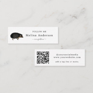 QR Code Hedgehog Social Media   Mini Business Card