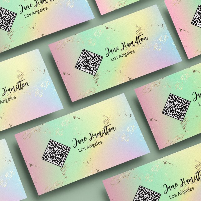 QR Code Holographic Abstract Business Card (Creator Uploaded)