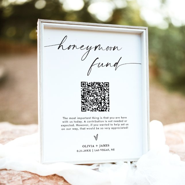 QR Code Honeymoon Fund Sign, Honeymoon Fund Sign (Creator Uploaded)