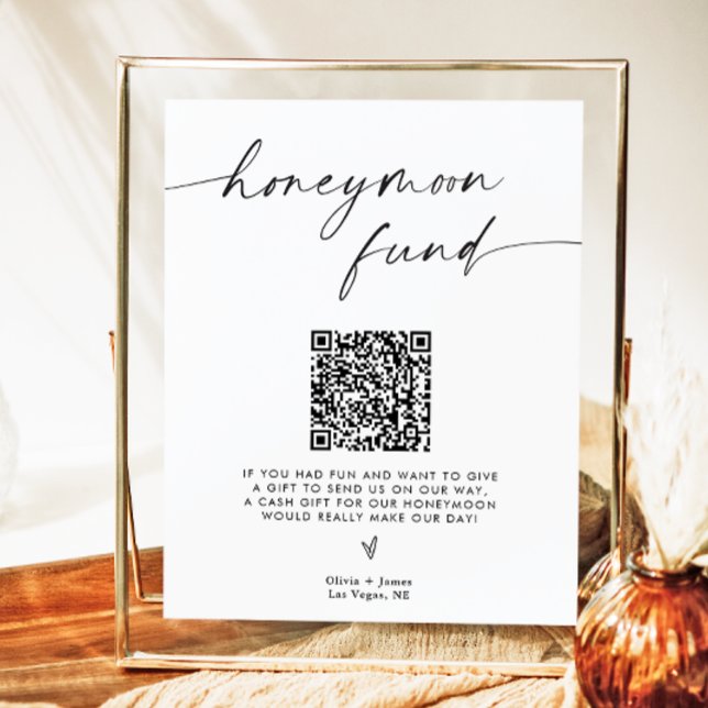 QR Code Honeymoon Fund Sign, Honeymoon Fund Sign (Creator Uploaded)