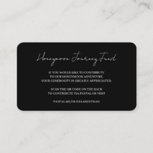 QR Code Honeymoon Fund Wedding Registry Card