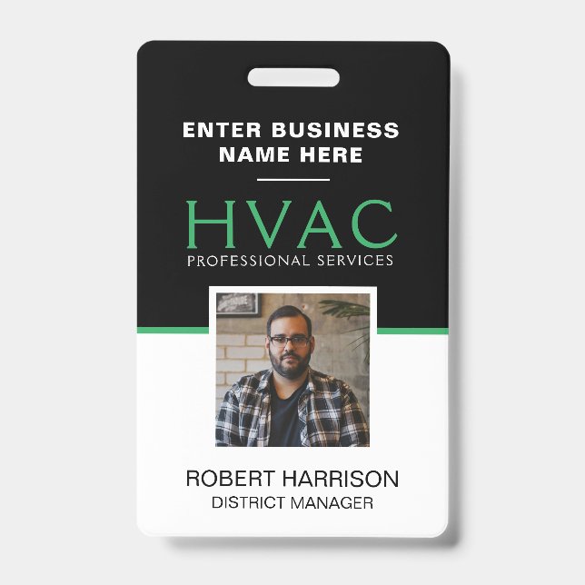 QR Code HVAC Employee ID Badge (Front)