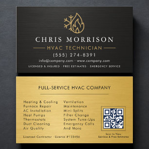 QR Code HVAC Specialist Heating and Air Business Card
