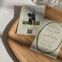 QR Code Illustrated Hand Drawn Photo Wedding