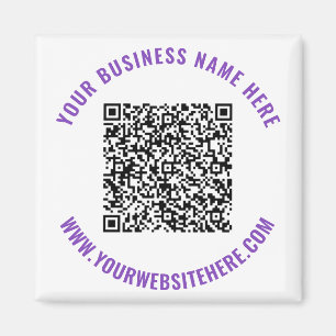 QR Code Info Custom Text Magnet Gift - Your Colour