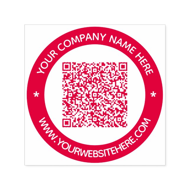 QR Code Info Custom Text Professional Design Stamp (Design)