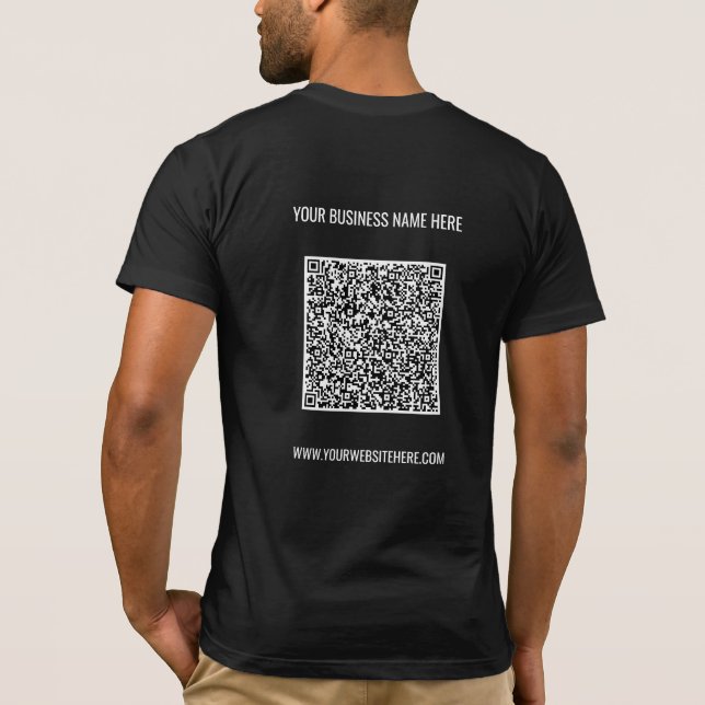 QR Code Info Custom Text Your Business T-Shirt (Back)