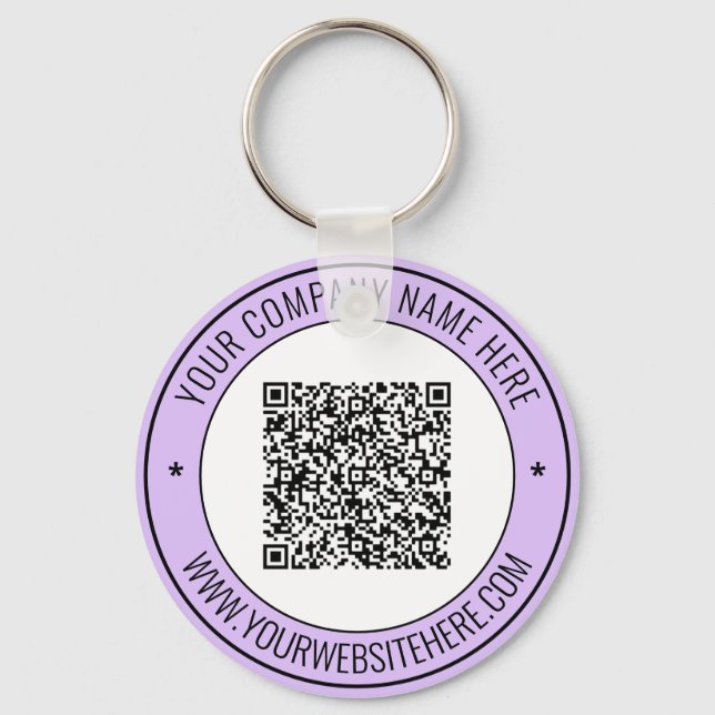 QR Code Info Text Promotilnal Keychain Your Colour (Front)