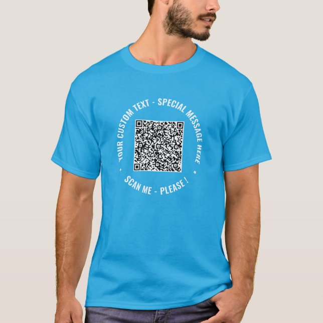 QR Code Info Your Text and Colours T-Shirt Playful (Front)