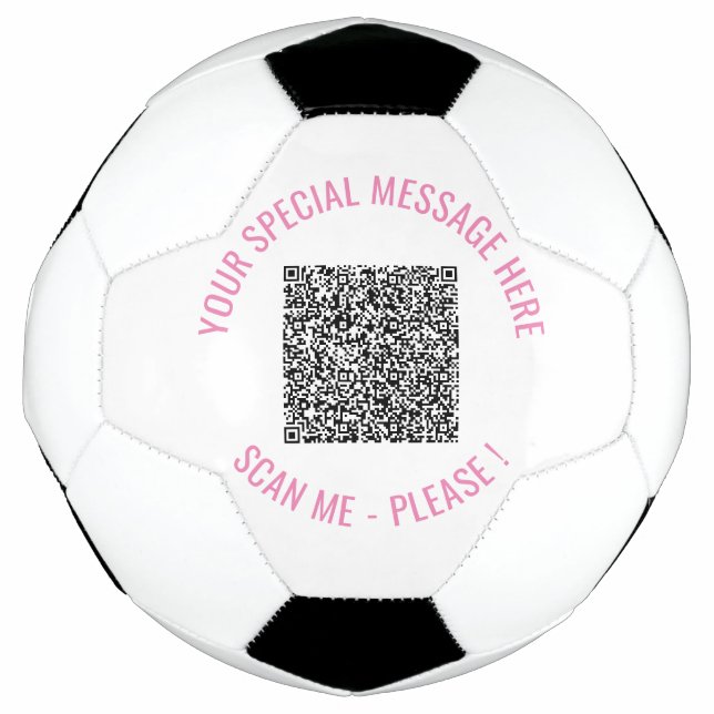QR Code Info Your Text Surprise Gift Soccer Ball (Front)