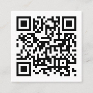 QR Code Initial Minimal Monogram Black and White Square Business Card