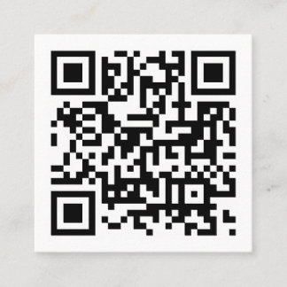 QR Code Initial Minimal Monogram Black and White Square Business Card