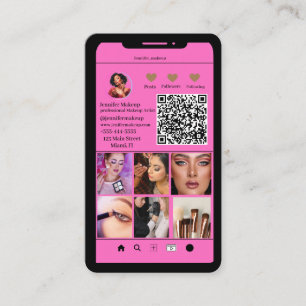  QR code Instagram  Grid Modern  Makeup Artist Business Card