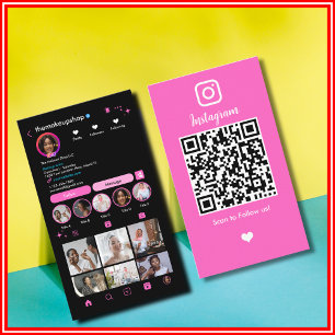 QR Code Instagram Social Media Modern Influencer Business Card