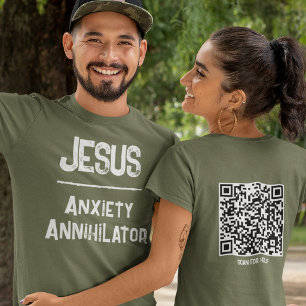 QR Code Jesus - Anxiety Annihilator Fear Freedom T-Shirt
