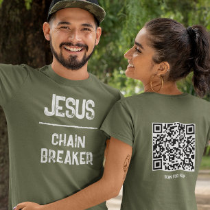 QR Code Jesus - Chain Breaker New Life Christian T-Shirt
