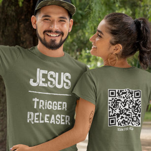 QR Code Jesus Trigger Releaser Freedom Christian T-Shirt