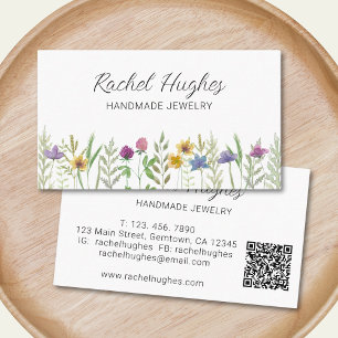 QR Code Jeweller Floral Business Card