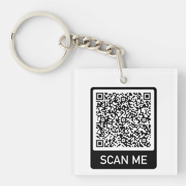 QR Code Keychain Gift Scan Me Personalised (Front)