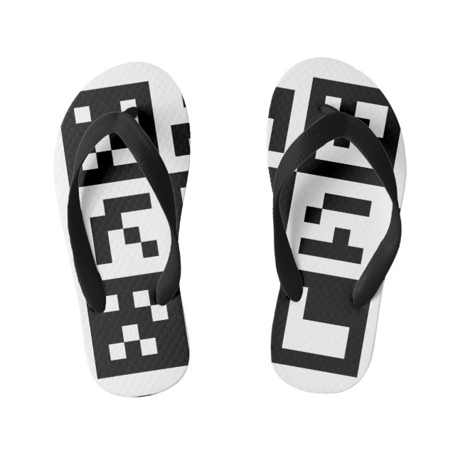 qr code kid's flip flops (Footbed)